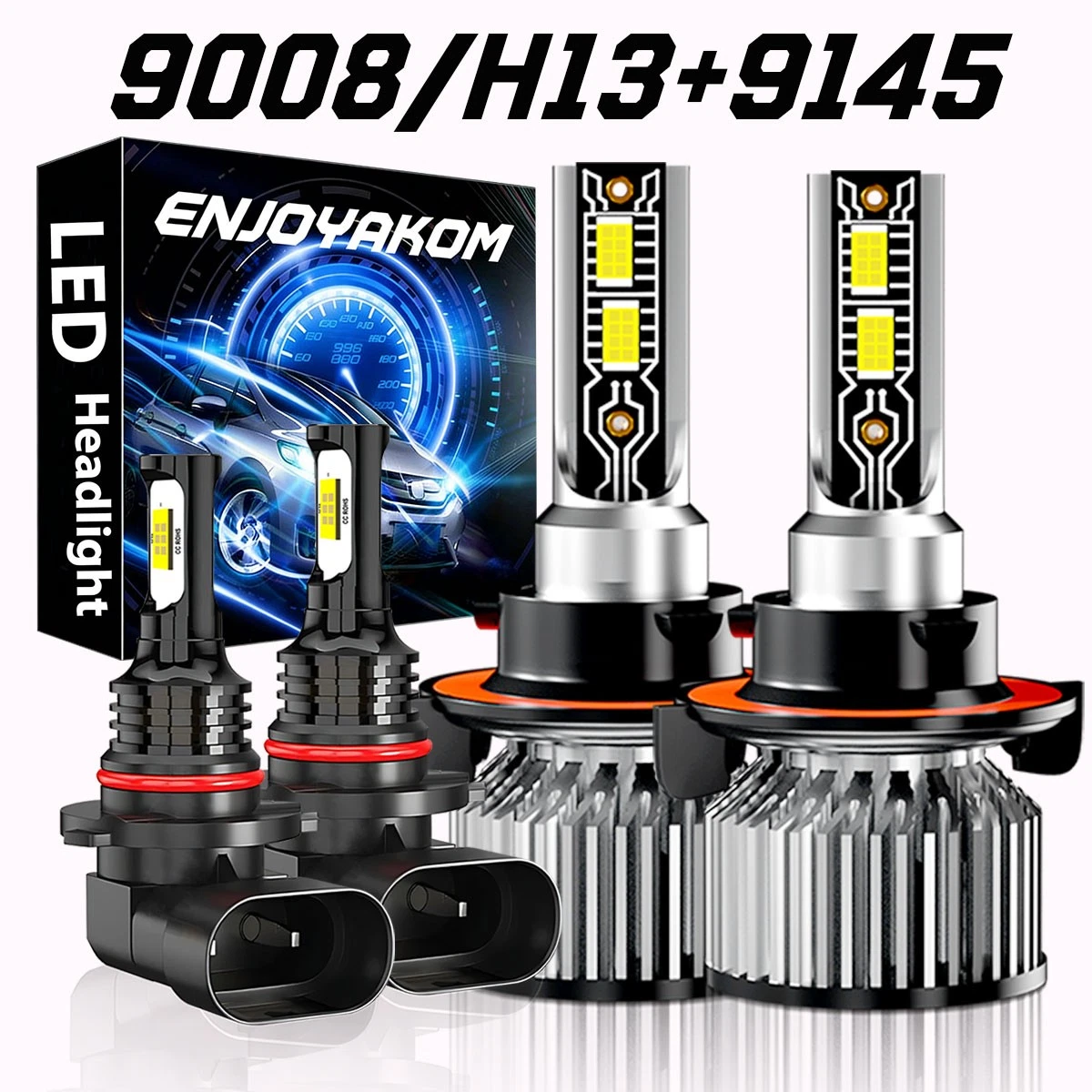 For Ford F 150 2004-2014 10000K LED Headlight Hi/Lo + Fog Light Bulbs Combo 4pcs