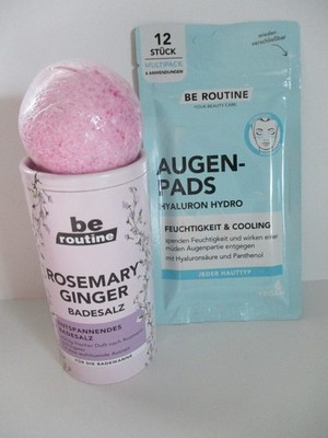 Konvolut Be Routine 1 x Badesalz Rosemary Ginger 1 x Badebombe 1 x 6er Augenpad