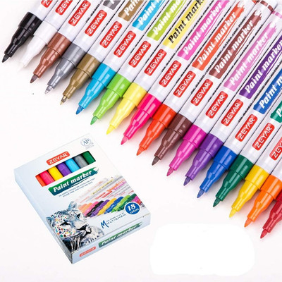 ZEYAR Oil-Based Paint Markers, Expert of Rock Painting, Extra Fine Point, 18 Col