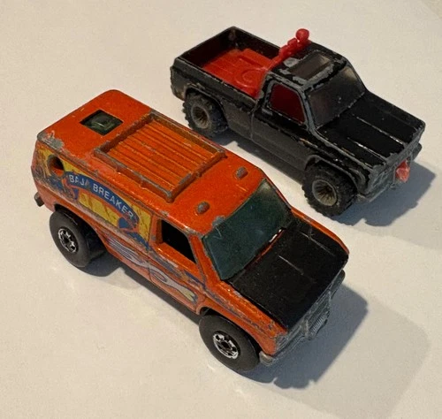 Hot Wheels Baja Breaker Van Orange 1:64 Mattel Malaysia Vintage 1982 Black Truck