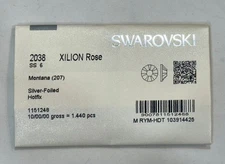 Swarovski 2038 XILION Rose SS6 Montana (207) Silver Foiled HotFix 10 gross