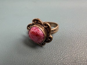 Sterling Silver Native Style Pink Jasper Ring SZ 10.5 5.4G