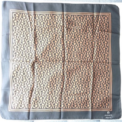 Aigner Munich Logo Silk Scarf Made In Italy