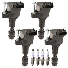 Denso 4 Ignition Coil 4 Double Platinum Spark Plugs Kit For 9-5 2.0 L4 Turbo