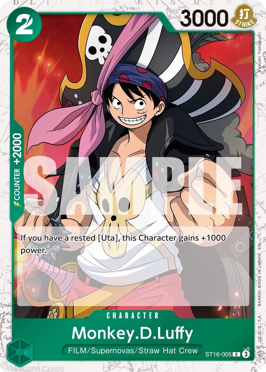ST16-005 Monkey.D.Luffy : Common Pirate Foil English One Piece TCG Card : PRB02: