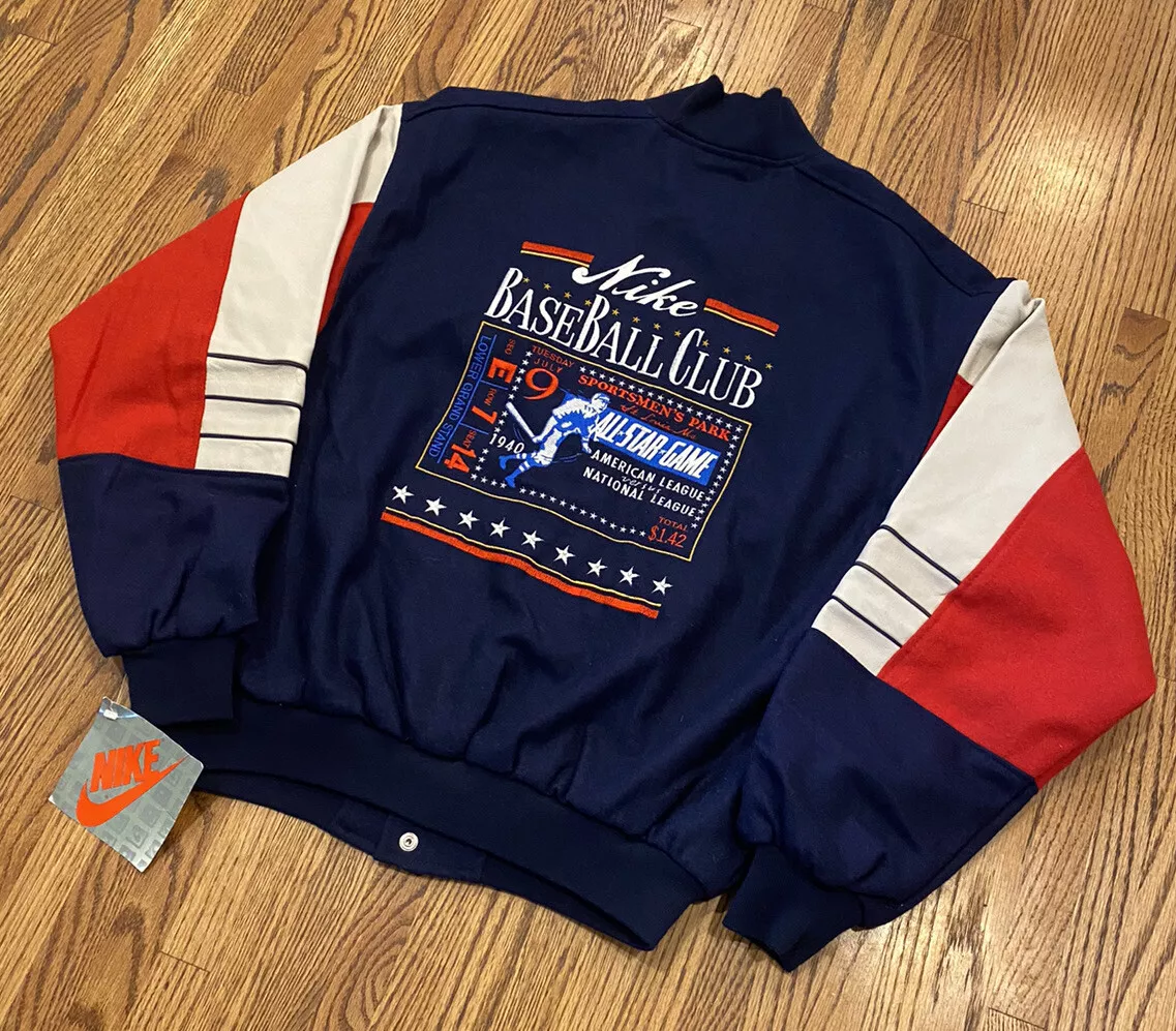 Nike Vintage 90s MLB Baseball All Star Wool Leather Varsity Letterman Jacket  NWT  eBay