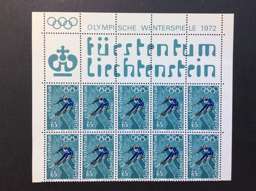 BroadviewStamps Liechtenstein #492-95 Partial inscription sheets. MNH F-VF. - Picture 4 of 6