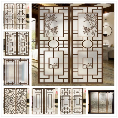 Film chinois vintage fenêtre porte dépoli autocollant verre teinté déco maison chic - Photo 1/4
