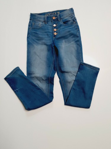 NWOT Justice Jeans 14 Slim (26x27) Light Wash Mid-rise,only washed, never worn - Picture 3 of 11