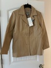 Jessica Holbrook Easy Care Genuine Leather Jacket Size M NWT Tan