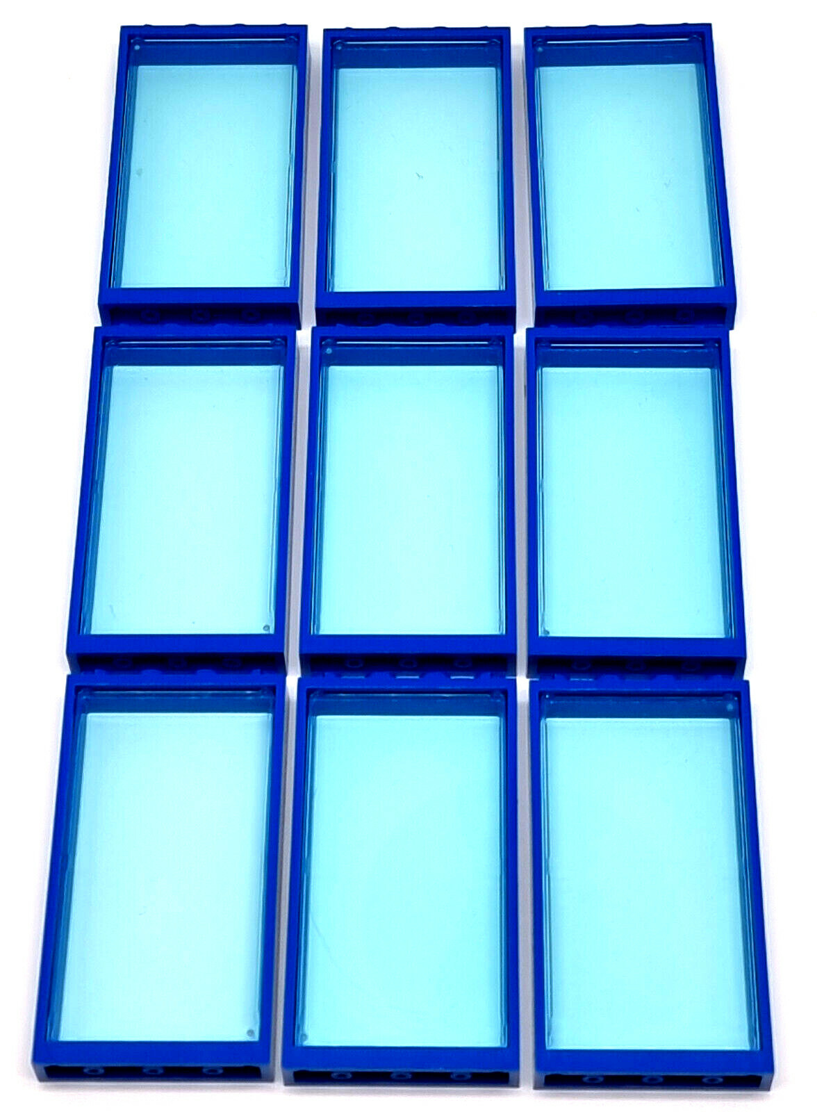 Конструктор LEGO Fenster 1x4x6 для сборки стеклянных коробок blau transparent / 9 штук