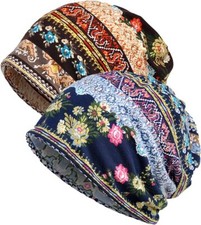 Women's Baggy Slouchy Beanie Chemo Hat Cap Scarf 2 Pack