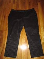 Women's Lands' End Black Geometric Dress Pants Size 24W