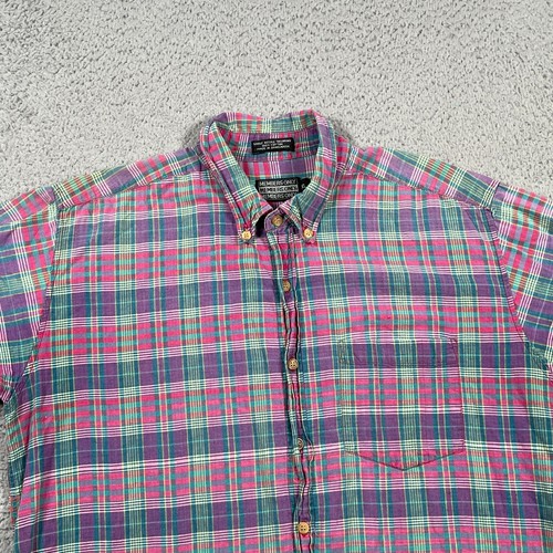 Members Only Shirt Men's XL Button Front Single Needle Tailoring Plaid Cotton - Picture 7 of 12