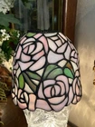 VINTAGE * TIFFANY STYLE STAINED GLASS ROSES LAMP SHADE ONLY #300