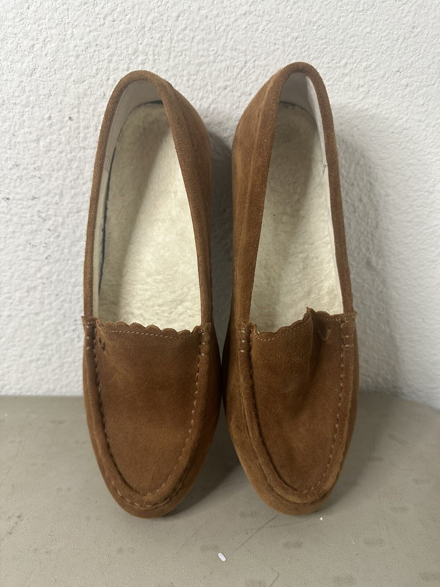 VIONIC Toffee Tan Suede Fleece Lined McKenzie Slippers size  display picture 1