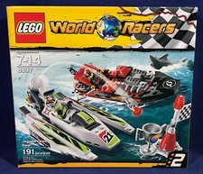 JAGGED JAWS REEF - Lego 8897 - WORLD OF RACERS - 2 Racing Boats SHARK Speedboat
