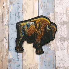American Bison Patch Iron-on Applique Nature, Mountain, Sunset, Animal Badge