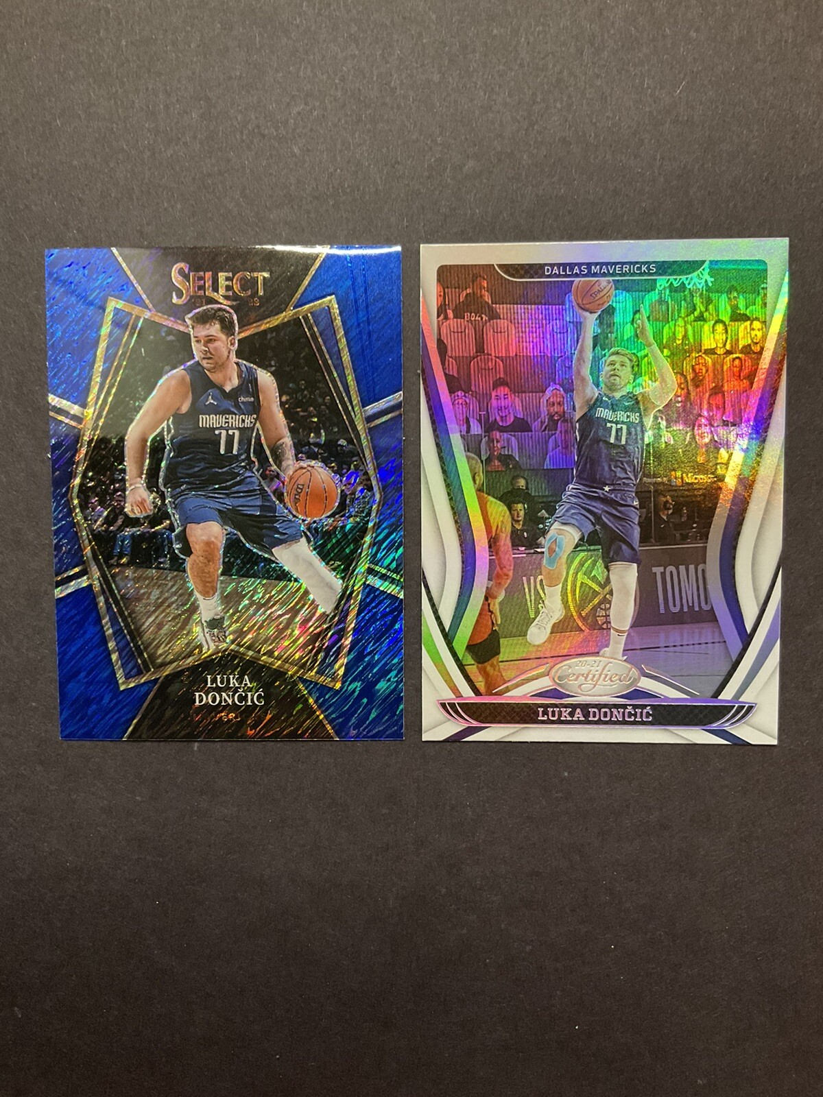 2021 Select Luka Doncic BLUE SHIMMER #117 + 2020 Certified #63 Dallas Mavericks
