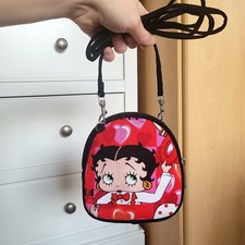 Betty Boop 00s Mini Shoulder Strappy Bag Purse Red Pink Pouch Collector's 
