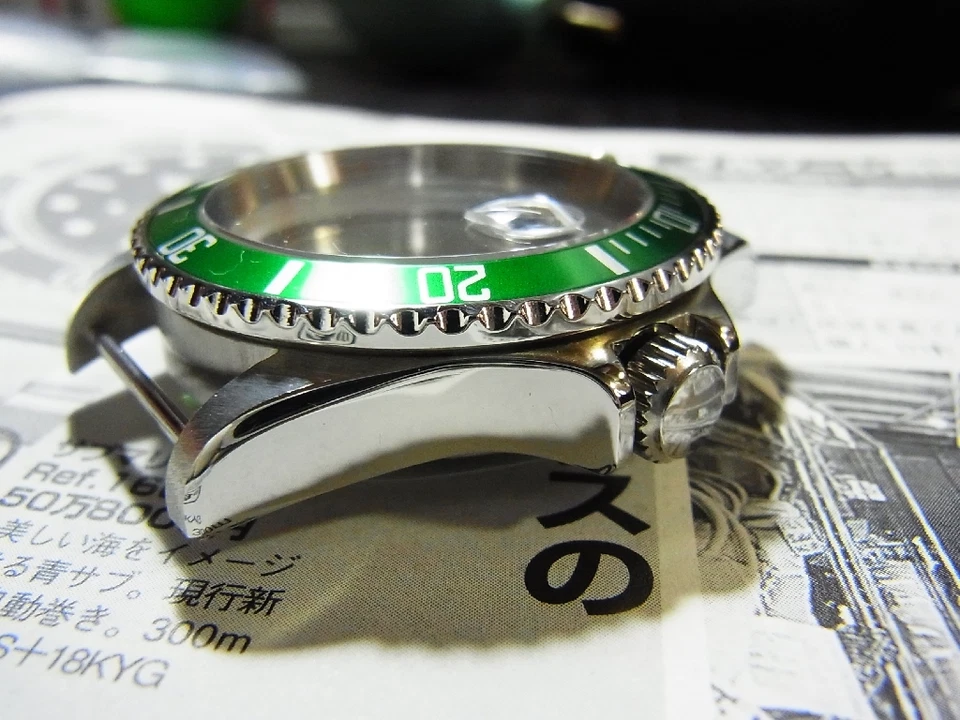 Juego de vitrina de acero inoxidable para MIYOTA 8205 SEAGULL TY2806 Green Sub Diver Foto 4 de 4