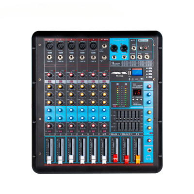 Digital Audio Mixing Console Power Mixer Amplifier with 48V Phantom Power