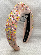 Lele Sadoughi Strawberry Birthday Cake Knotted Headband Pink Sprinkle Frosting