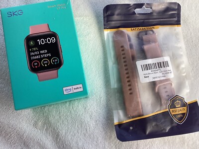 Smart Watch SKG V7Pro.1.69 .24/7Heart R Monitor. Pink Waterproof Light W/Bonus.