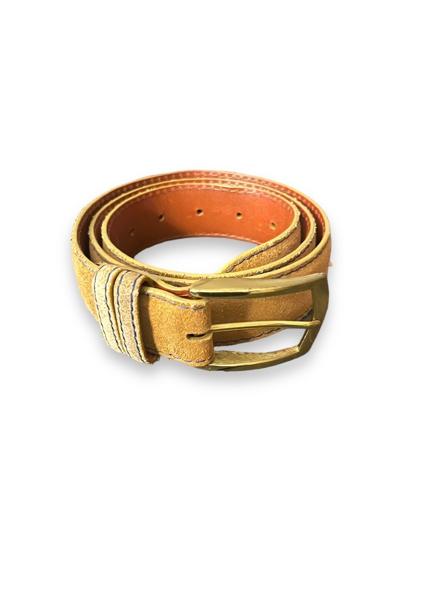 NWOT J Hilburn 30MM Custom Suede Belt Brass Belt Buckle Size NWOT J Hilburn 30MM Custom Suede Belt Brass Belt Buckle Size