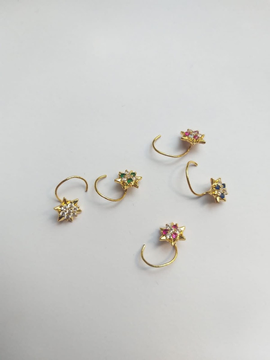 A Piece Gold plated Nose Stud Nose Ring Fashion Jewelry Crock Back