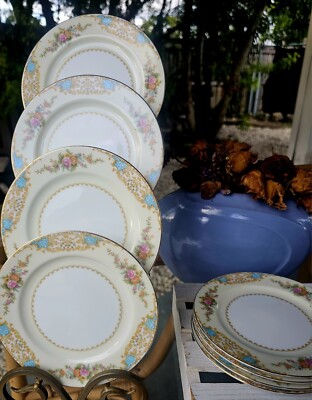 Vintage and rare Noritake Bread Butter Plates Mystery #37 pattern