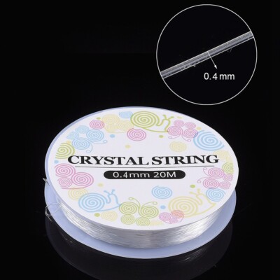10rolls 0.4mm Clear Elastic Bead Cord Stretchy Jewelry Crafting Thread 20m/Roll