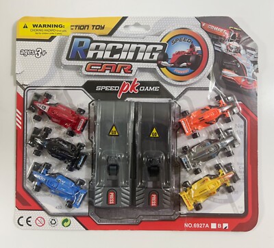 Race Car Action Toys - 2 Launch Ramps & 6 Racers