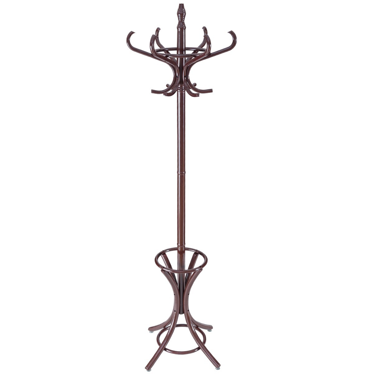 Wooden Coat Rack Hat Hanger Free Standing Hallstand Umbrella Stand with