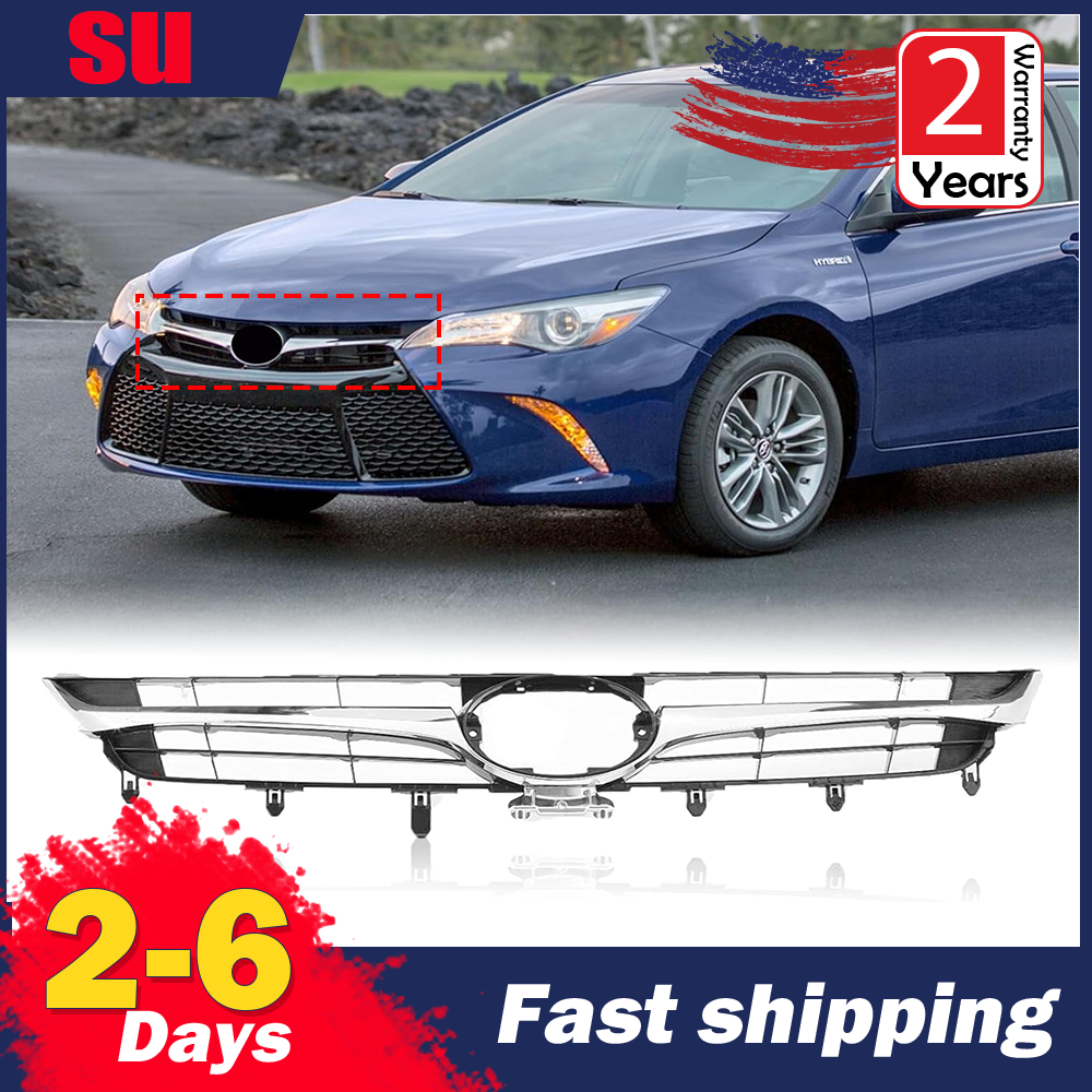 For 2015 2016 2017 Toyota Camry LE XLE SE XSE Front Upper Bumper Grille Chrome