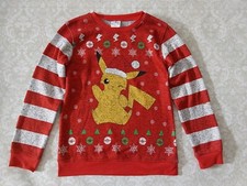 Pok mon Pikachu Red Ugly Sweater Pullover Sweatshirt Christmas XL Kid 2017