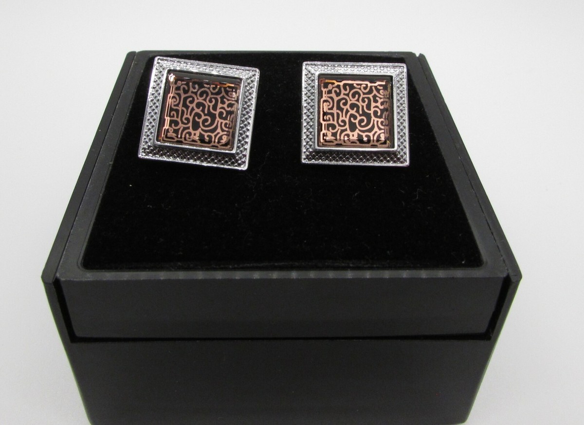 Nyoni Cotoure Cufflinks with Copper Line Designs