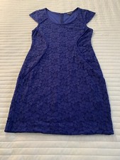 Express Brand | Women’s Flattering Dress | size 10| Royal Blue Lace| Fully Lined