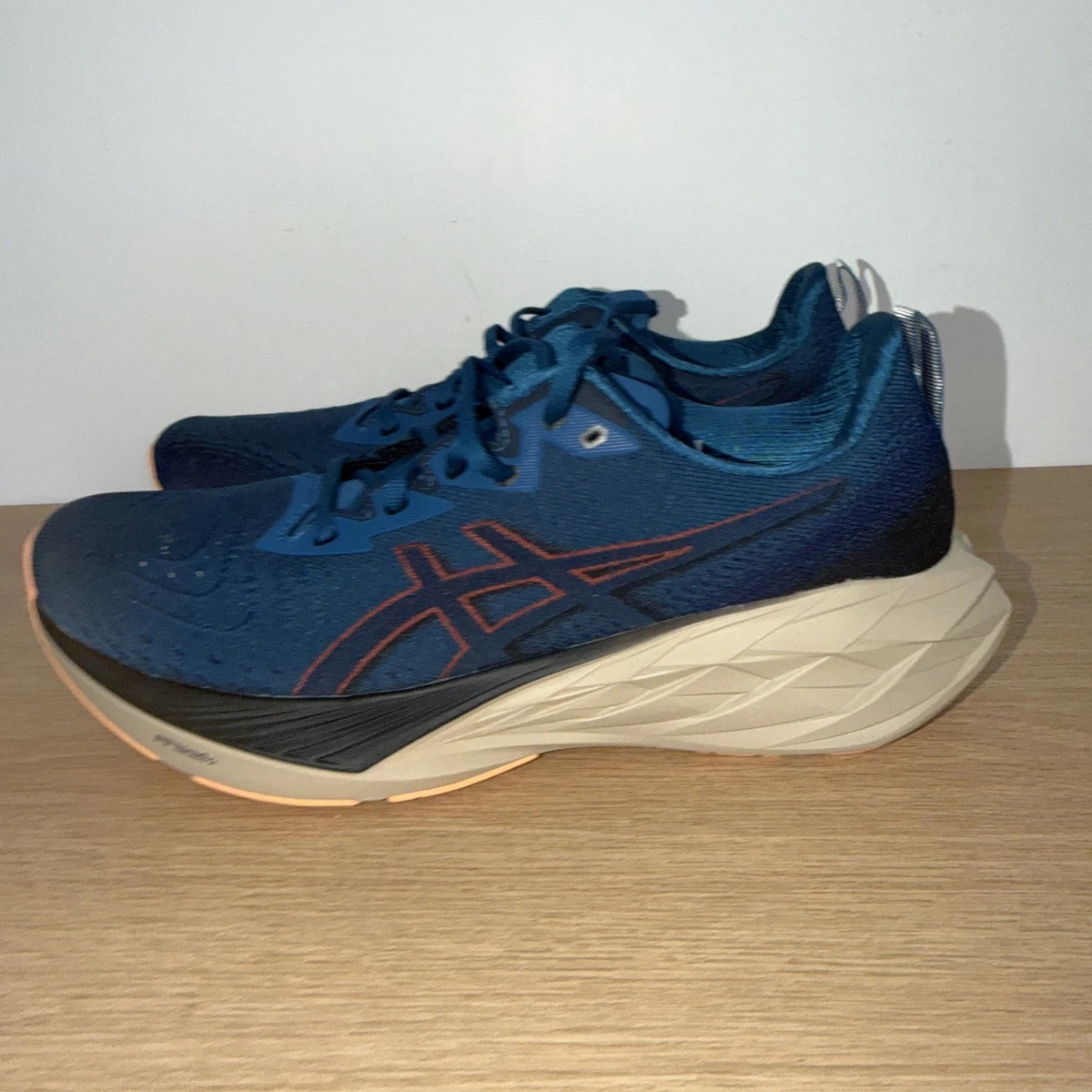 Asics Novablast 4 Mens Size 9 Navy Blue Teal Athletic Running Shoes *No Insoles* ASICS Novablast 4 Blue Teal for Sale | Authenticity  main image 4