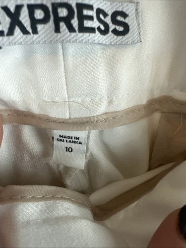 Express Women Ivory Shorts Size 10 Dressy Midi - Picture 8 of 14