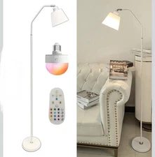 Cordless Floor Lamp 59" H Rechargeable LED RGB Bulb W/ Remote White