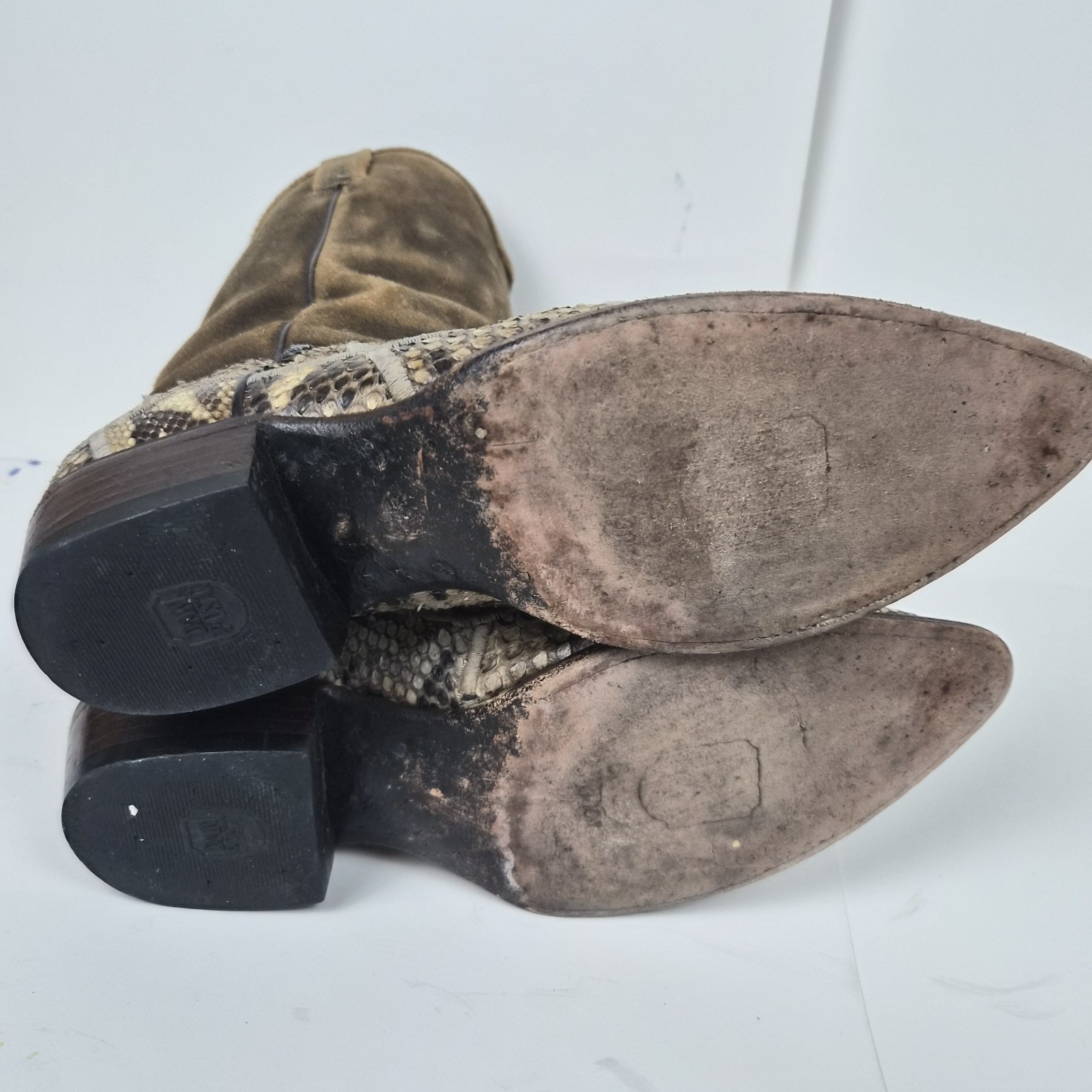 VTG Dan Post  Boots Mens 9.5D Python Snakeskin Su… - image 13