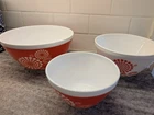 Vintage Charm Inspired By Pyrex Tickled Pink Set Of 3 Nesting Mixing Bowls