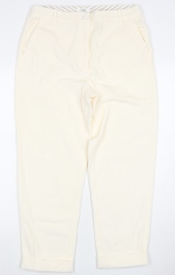 Caroll Damen Elfenbein Cord Cropped Hose Größe 14