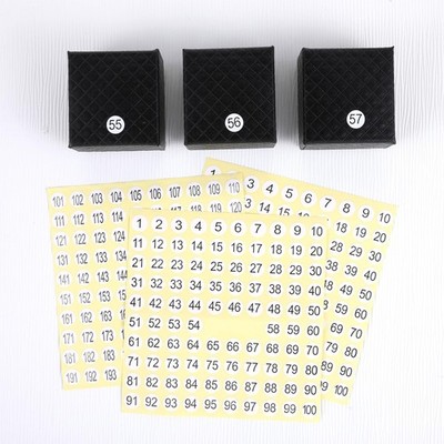 1200 Round Number Stickers 1-300 - Small Self Adhesive Labels For Organizing Boxes, Bins, Tools