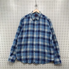 UNTUCKit Button Down Mens Shirt Blue XL Long Sleeve  Casual Plaid