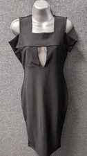 Missguided Black Cut Out Off The Shoulder Dress UK 12 LN061 PP 18