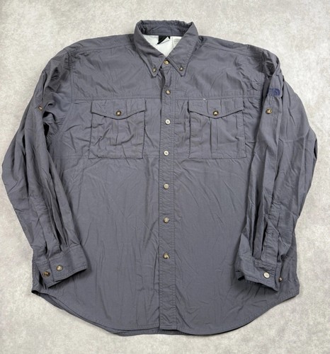 The North Face, VTG The North Face Men's Sz L Button Up Long Sleeve Shirt Utility Outdoor Gray