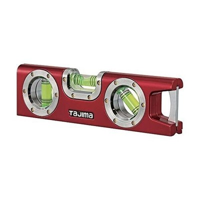 TJM DESIGN Mobile Aluminium Wasserwaage mit Magnet Rot ML-160 Made in JAPAN FS
