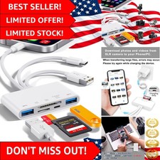 Compact 5-in-1 Memory Card Reader for iPhone/iPad - Supports SD, Micro SD  More